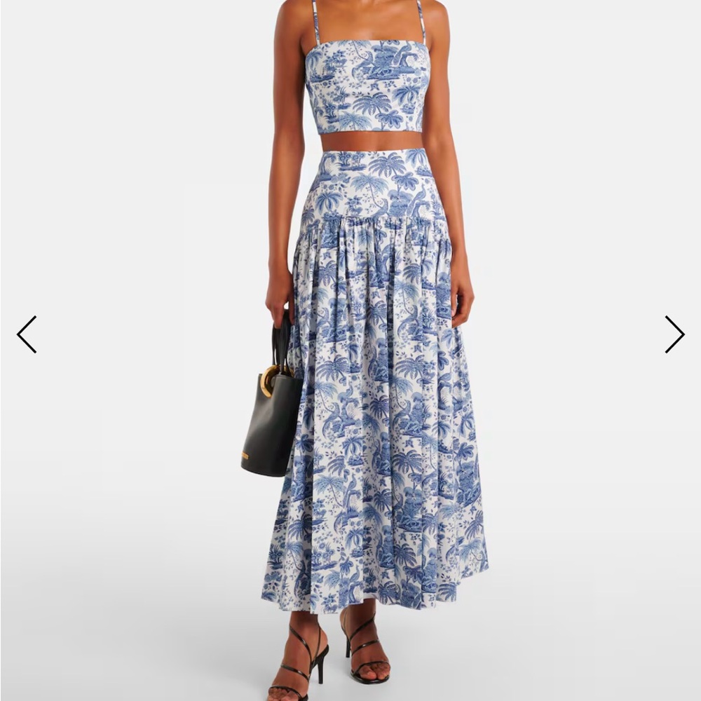 Blue and White Floral Women's Skirt